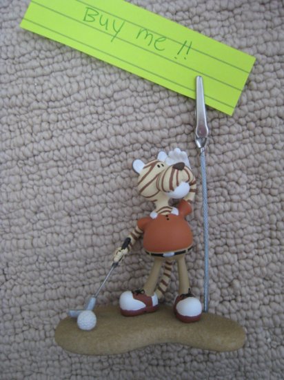 handmade CRAFT ART TIGER GOLF DECORATIVE COLLECTIBLE HOME OFFICE PAPER HOLDER CLIPPER STAND