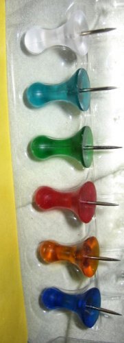 pushpins THUMB TACKS PINS OFFICE SUPPLY RAINBOW COLORFUL CLEAR GEL LIKE HIP MODERN PAPER