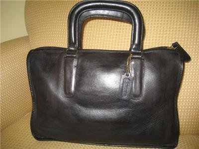 AUTHENTIC COACH legacy BLACK BRIEFCASE COURT OFFICE BAG WOMEN'S LEATHER PURSE GENUINE