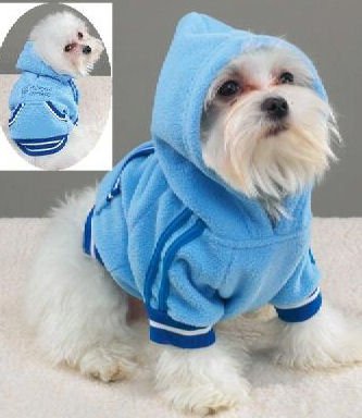 small dog sweater clothes blue top shirt t-shirt coat hooded pullover fleece clothing