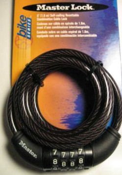 Master Lock Bike Security Cable LOCK Combination * NEW bike skateboard sports