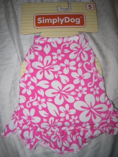 small dog t-shirt cotton stretch clothing shirt pet animal tank pink hawaii dress home pets