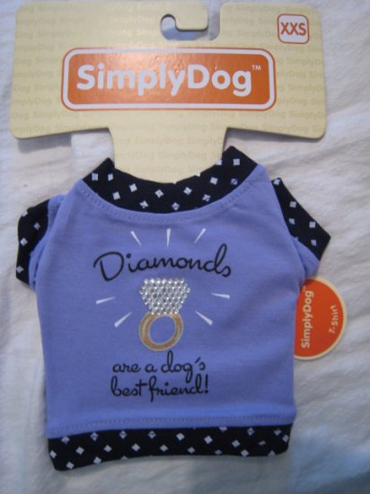 xxs small dog t-shirt clothing shirt diamond pet animal purple "diamonds are a dog's best friend"