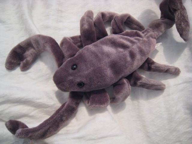 #20 scorpion reptile gray BEANIE BABY DOLL STUFF ANIMAL TOY KIDS CHILDREN HOME GIFT BIRTHDAY