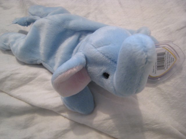 #21 blue elephant BEANIE BABY DOLL STUFF ANIMAL TOY KIDS CHILDREN HOME GIFT BIRTHDAY