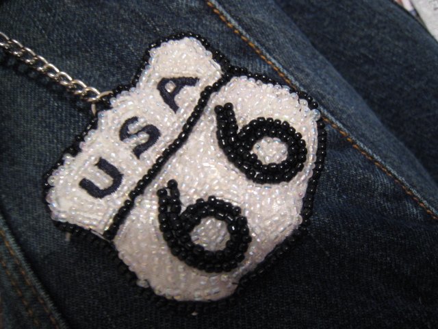 LAS VEGAS ROUTE 66 KEYCHAIN BEADED GIFT CAR AUTO ACCESSORY