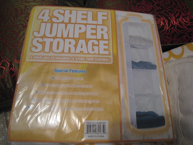 4 shelf jumper storage ORGANIZE CLOTHING HOME CLOSET ACCESSORY