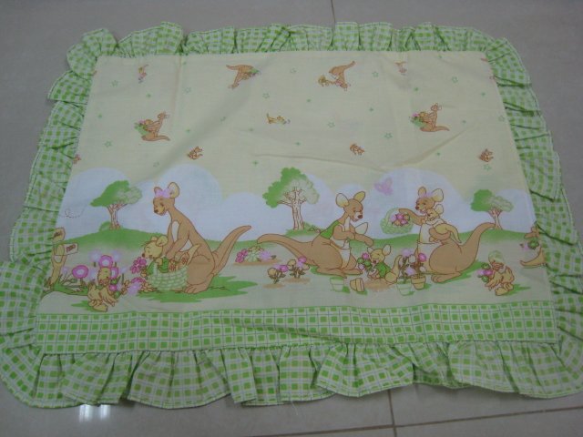 KANGAROO DUCK FLOWER KIDS BABY LINEN PILLOWCASE SHEET BED BEDROOM COTTON SOFT TRIMMING
