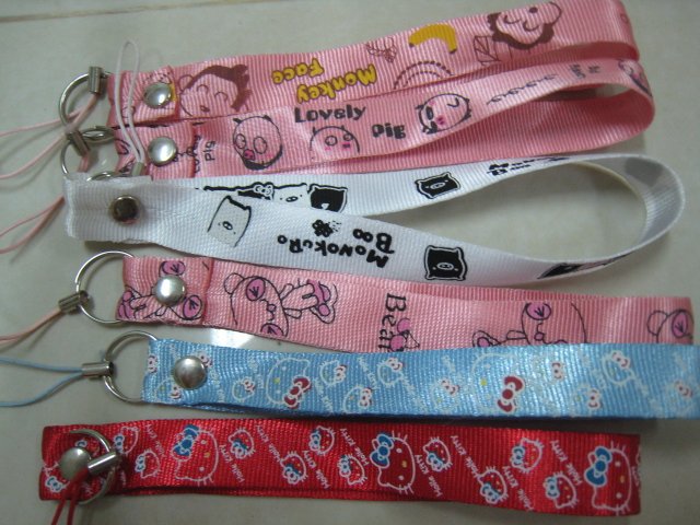 HELLO KITTY MONKEY PIG BEAR HAND strap lot 2 CELL PHONE DIGITAL CAMERA IPOD I-POD STRAP accessory