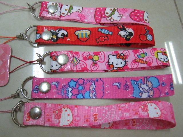 HELLO KITTY MICKEY STARS HAND strap lot 2 CELL PHONE DIGITAL CAMERA IPOD I-POD STRAP accessory