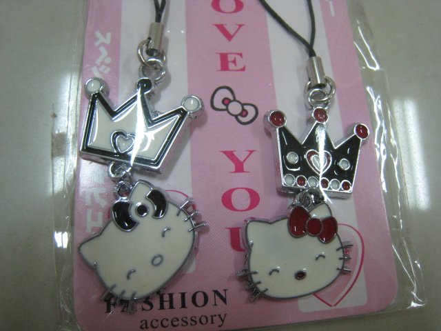 HELLO KITTY HAND strap charm CELL PHONE DIGITAL CAMERA IPOD I-POD accessory PURSE king queen