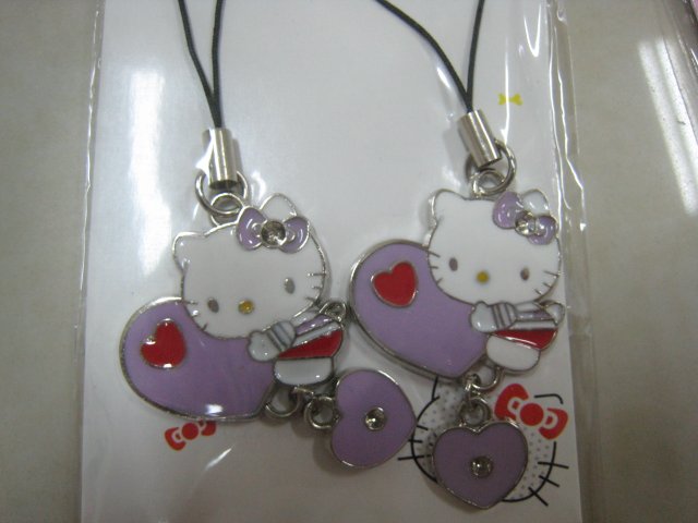 heart HELLO KITTY HAND strap charm CELL PHONE DIGITAL CAMERA IPOD I-POD accessory PURSE