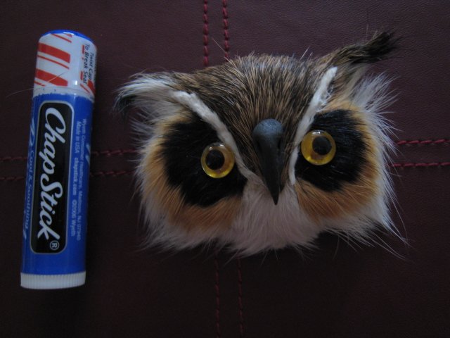 OWL MAGNET FURRY ANIMAL FIGURINE COLLECTIBLE EYES