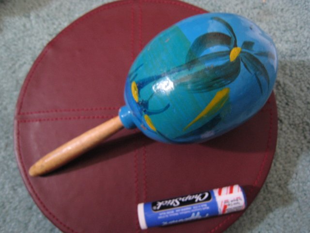 MEXICO BLUE MARACA MUSIC BEAT DRUM HOME HOBBY