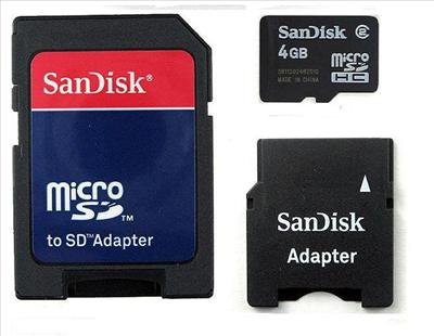 San Disk Micro SD 4GB SDHC TransFlash TF Memory + Mini cell phone accessory