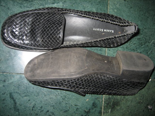 WOMEN'S LOAFERS BLACK LEATHER KAREN SCOTT SZ 8.5 SHOES OFFICE DRESS