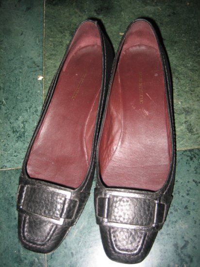 WOMEN'S FLATS BLACK LEATHER BANANA REPUBLIC SZ 7.5 SHOES DRESS