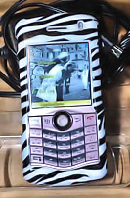 BLACKBERRY PEARL 8130 cell phone FACE zebra CLIP CASE ACCESSORY