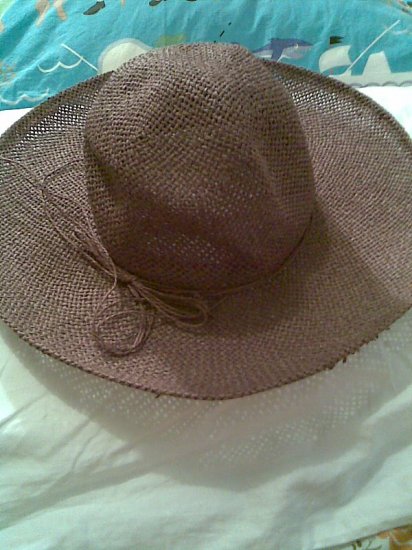 VINTAGE WOMEN'S ACCESSORY BROWN STRAW SUMMER GARDEN HAT STUNNING