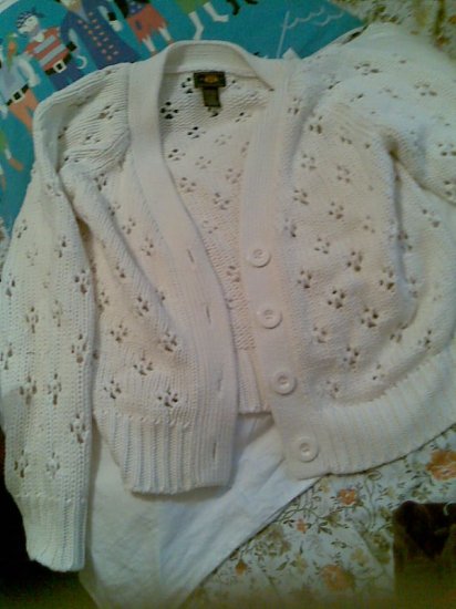 vintage XL EXTRA LARGE WOMEN'S SWEATER CLOTHING TOP CLOTHES KNITTED CREME WHITE