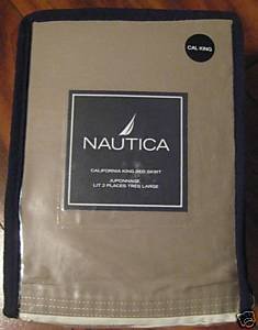 NAUTICA CREME MOCHA creme COTTON SATEEN BEDSKIRT BED SKIRT BEDDING BED SHEET FULL HOME DECOR BEDROOM