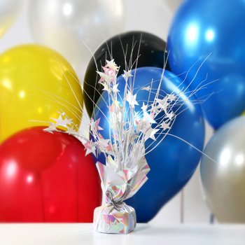 PARTY SUPPLY LOT 24 IRRIDESCENT METALLIC FOIL PAPER BALLOON BALLOONS WEIGHT FLOWER WEDDING BIRTHDAY