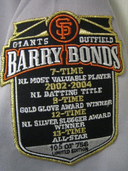 BARRY BONDS RARE JERSEY 25 SF GIANTS S small $110 retail baseball women's clothing sports