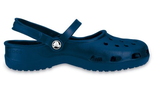 WOMEN'S CROCS SHOES SANDAL SLIPPER SANDALS navy blue mary jane size 7 ACCESSORY =