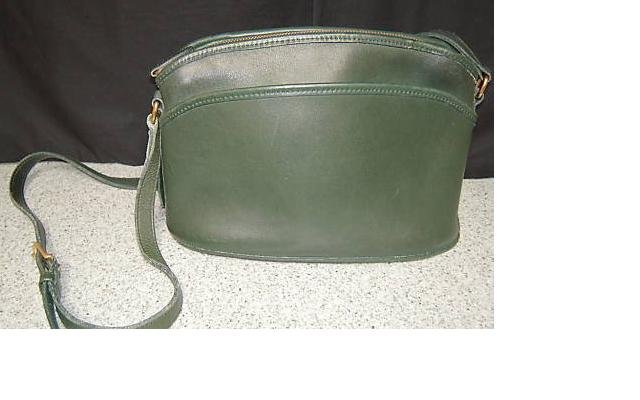 AUTHENTIC vintage FOREST green leather COACH SHOULDER BAG purse #083109A