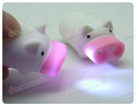 Mini Pig Flashlight Keychain LED Light lot 2 gift toy birthday party favors electronic home car