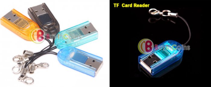 Mini USB 2.0 Micro SD TF Memory Card Reader keychain lot 2 electronic computer camera accessory