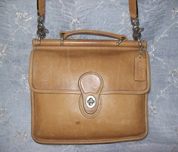 AUTHENTIC vintage WILLIS STATION MESSENGER CAMEL TAN leather COACH SHOULDER BAG purse #092709A