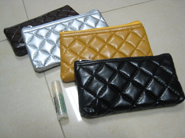 black COIN PURSE WALLET LEATHER LIKE cushion TEXTURE phone case WOMEN'S ACCESSORY CHECKER