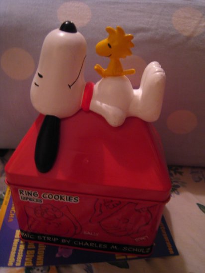 japan SNOOPY WOODSTOCK BIRD DOG COLLECTIBLE TIN CAN FIGURINE RED HOME DECOR GIFT