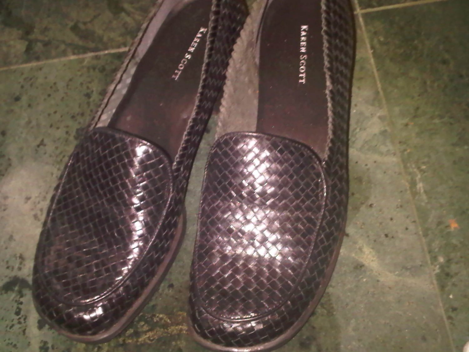 KAREN SCOTT BLACK CHECKER DRESS SHOES WOMEN'S 8.5 LEATHER CLOTHES ACCESSORY