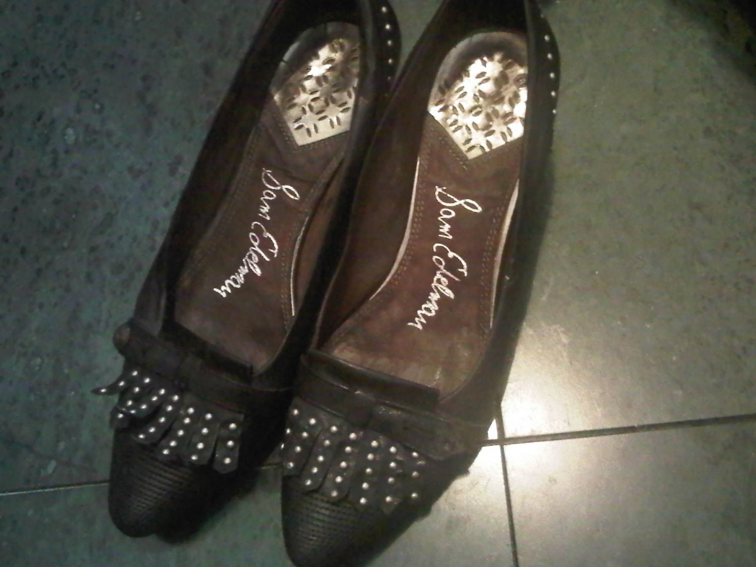 SAM EDELMAN BLACK PUMP DRESS SHOES WOMEN'S 7.5 LEATHER CLOTHES ACCESSORY