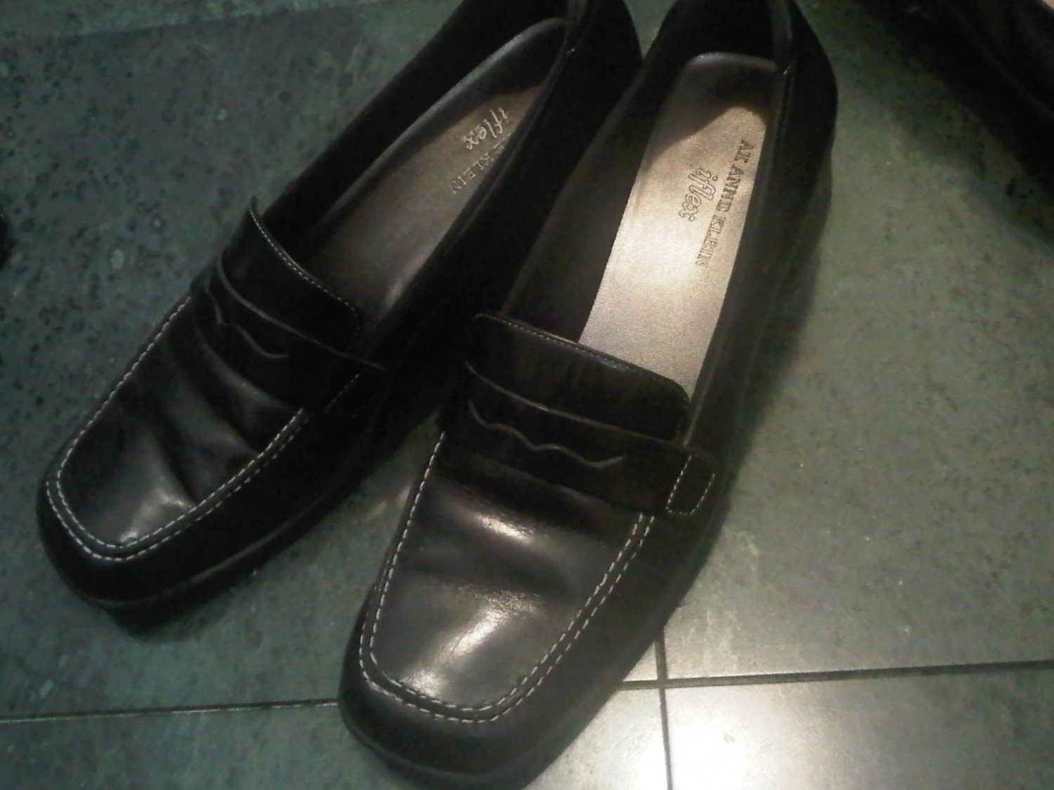 ANNE KLEIN IFLEX BLACK OFFICE DRESS SHOES WOMEN'S 8.5 LEATHER CLOTHES ACCESSORY
