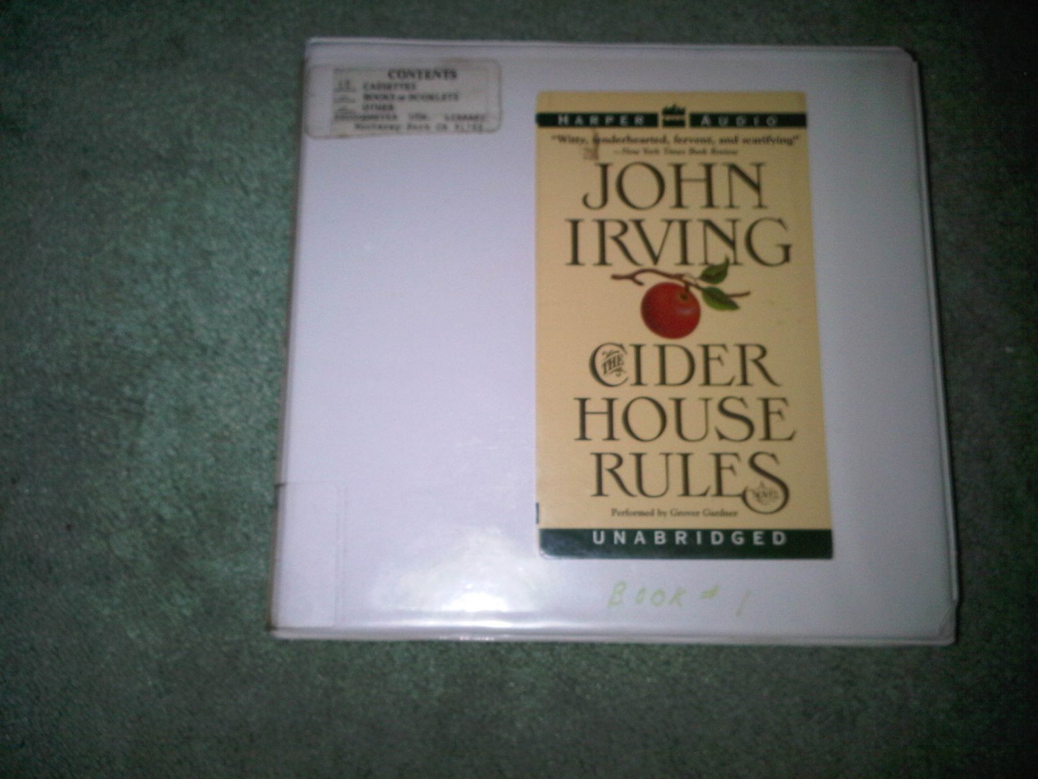 CIDER HOUSE RULES JOHN IRVING casette audio book books home education FICTION