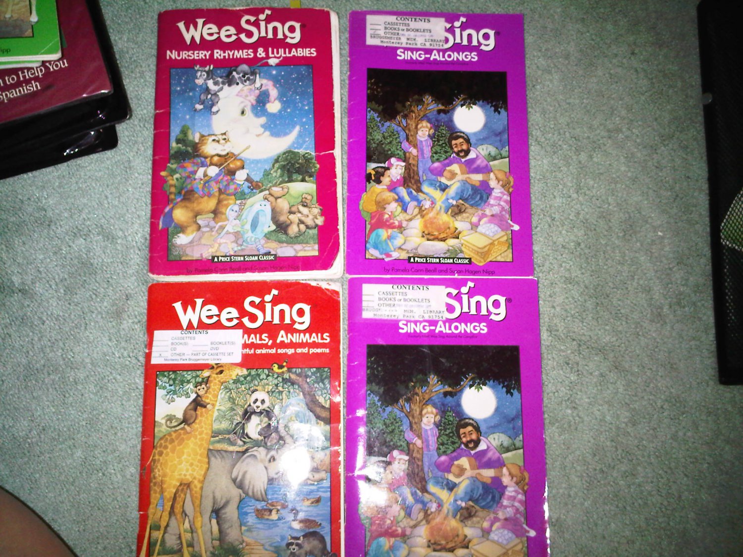 I lot set of 4 book books children's SING ALONG WEE SING home activity