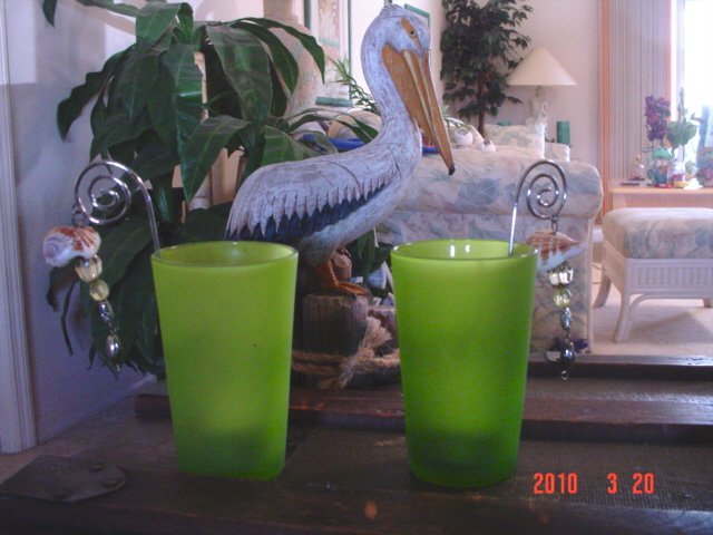 Nautical Decoration Candles Green Glass Tea lights