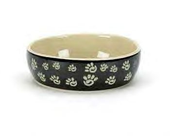 Ceramic Wide Rim Cat Dish Paw Print