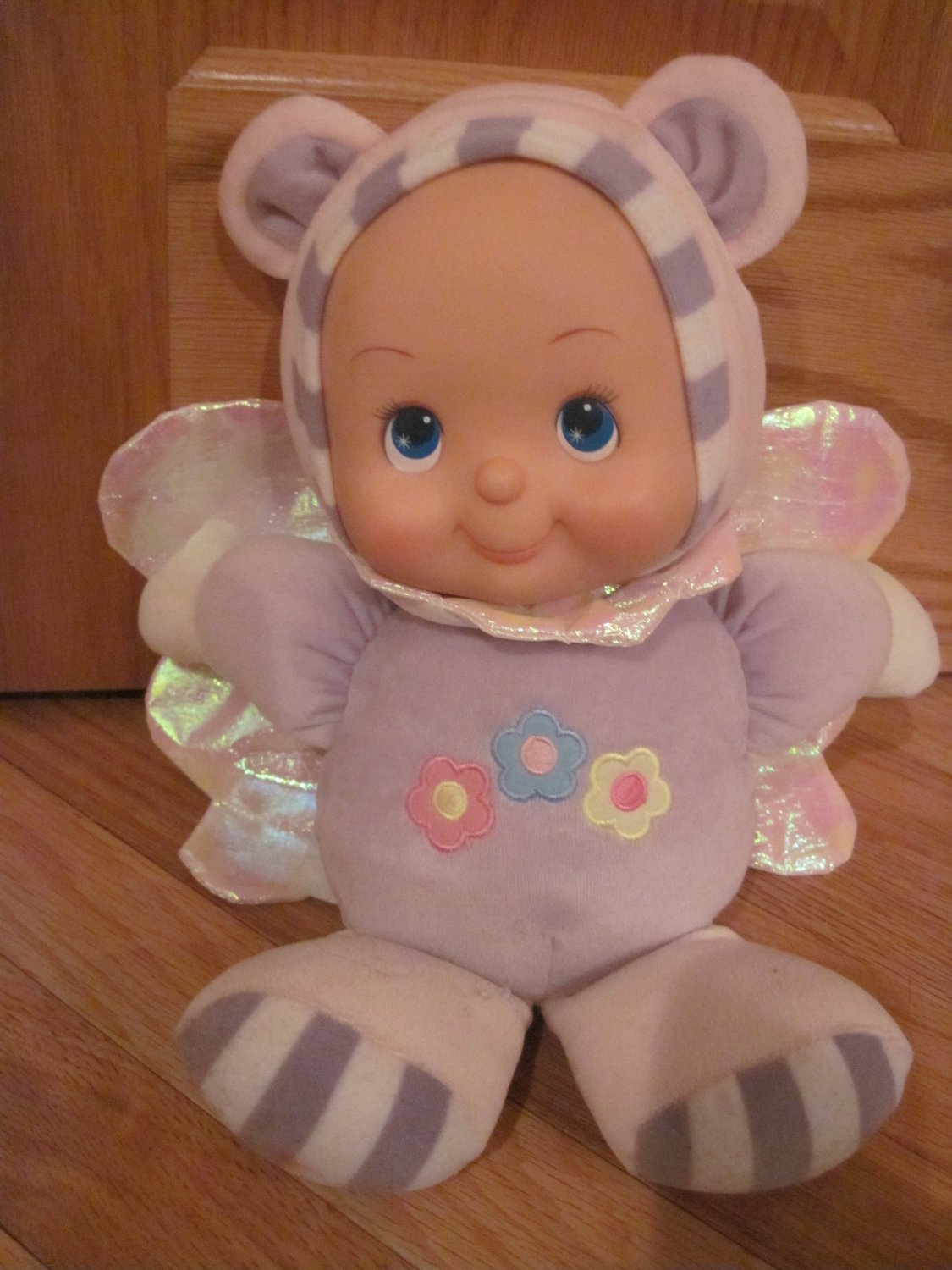 Hong Kong City Toys Plush Baby Doll Dressed As Butterfly Purple