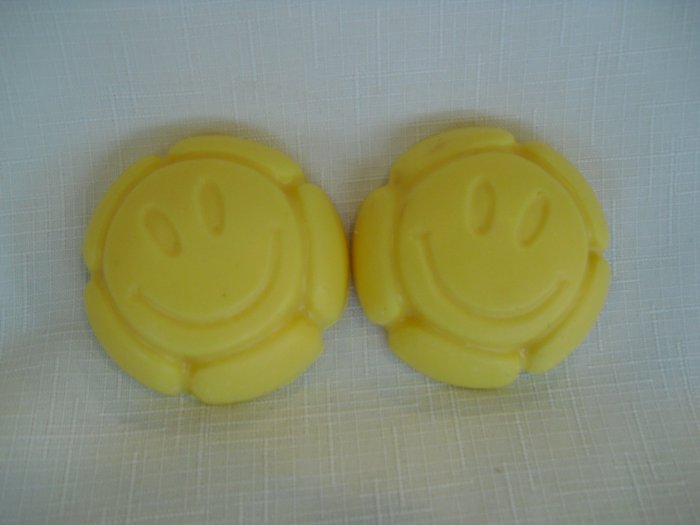 Yellow Happy Face Soaps- Set of 2 Homemade soaps
