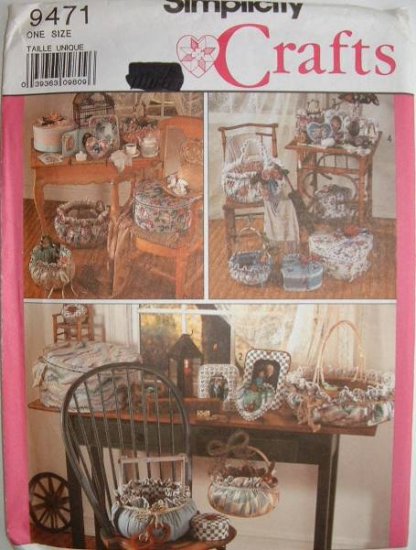 Simplicity #9471 Uncut Photo Frames/Baskets Sewing Pattern
