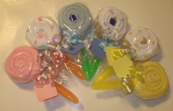 Burp Cloth Lollipop Baby Shower Favor Gift