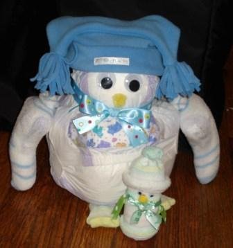 Penguin and Baby Diaper Animal Baby Shower Favor Gift