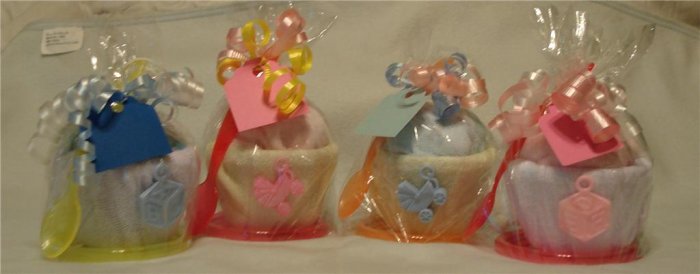Onesie Washcloth Cupcake Baby Shower Favor Gift