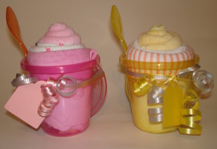 WASHCLOTH SUNDAE BABY SHOWER GIFT FAVOR