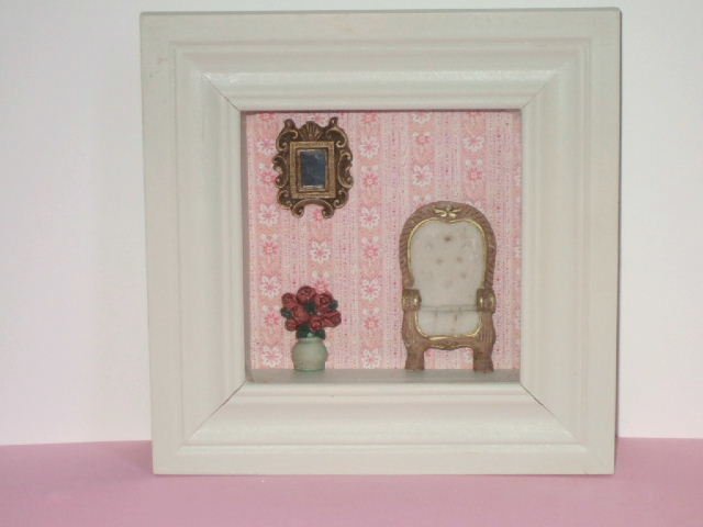 Shabby Doll House Furniture Shadowbox Wall Decor