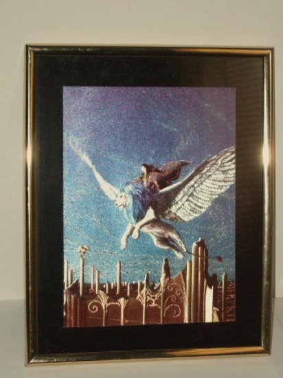 Winged Lion Foil Print Mythical Wall Decor